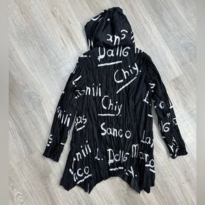 Neo Noble Graffiti Print Artsy Style  Reversible Art To Wear Jacket Size L